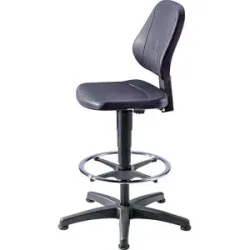 Arbeitsdrehstuhl 9651, Integralschaum, Gleiter, Fussring, schwarz