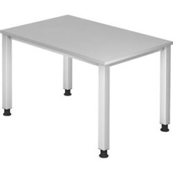 RENATUS - Schreibtisch, 4-Fuß-Gestell, Breite 1200 mm, alusilber / lichtgrau eurokraft pro