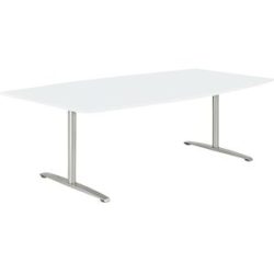 kaiserkraft THEA - Besprechungstisch, mit T-Fußgestell, Breite 2200 mm, altweiß