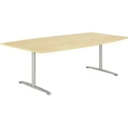 kaiserkraft THEA - Besprechungstisch, mit T-Fußgestell, Breite 2200 mm, Dekor Ahorn