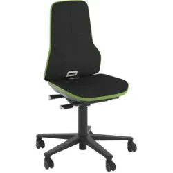 NEON Arbeitsdrehstuhl, Rollen, Synchronmechanik, Stoff, Flexband grün bimos