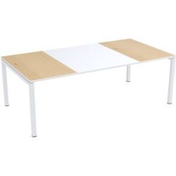 Konferenztisch easyDesk®, HxBxT 750 x 2200 x 1140 mm, weiß/Buche-Dekor EasyDesk