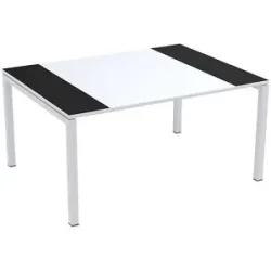 Konferenztisch easyDesk®, HxBxT 750 x 1500 x 1160 mm, weiß/schwarz EasyDesk
