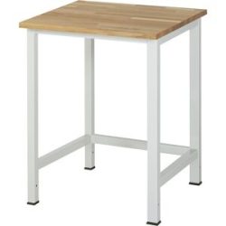 Arbeitstisch für Arbeitsplatzsystem Serie 900, Höhe 825 - 1025 mm, Buchenplatte massiv, Breite 750 mm RAU