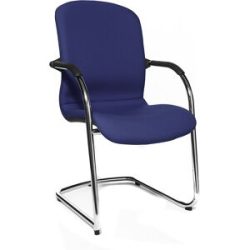 OPEN CHAIR - der Design-Besucherstuhl, Freischwinger gepolstert, VE 2 Stk, royalblau Topstar
