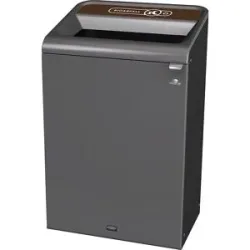 Recyclingstation Rubbermaid Configure, für Bioabfall, 57 l, Magnetverbindung, B 495 x T 367 x H 975 mm, braun