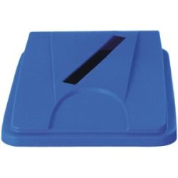Deckel, LxBxH 330 x 470 x 65 mm, blau, Einwurfschlitz Probbax