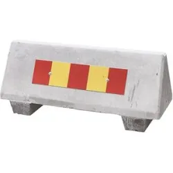 kaiserkraft Beton-Absperrung, LxBxH 1090 x 390 x 465 mm, VE 4 Stk, mit Reflektoren, grau