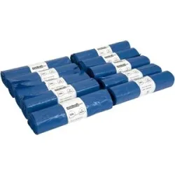 Abfallsäcke, 100% PCR LDPE, 120 l, 37 µm, BxL 700 x 1100 mm, VE 250 Stk, blau eurokraft basic