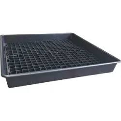 PE-Kleingebinde-Universalwanne, Volumen 100 l, ohne Zulassung, mit PE-Rost eurokraft basic