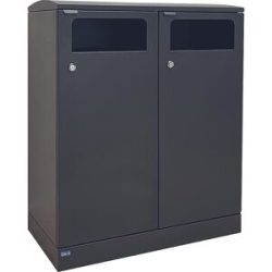 kaiserkraft Außenabfallsammler, Volumen 2 x 100 l, anthrazit