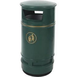 kaiserkraft Outdoor-Abfallsammler, Volumen 90 l, HxØ 990 x 485 mm, grün