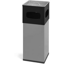 kaiserkraft Kombiascher, Aluminium, Volumen 50 l, BxHxT 300 x 820 x 300 mm, silber / schwarz
