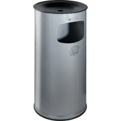 Sicherheits-Kombiascher, Stahlblech, Volumen 44 l, HxØ 710 x 355 mm, silber VAR