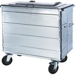 kaiserkraft Müllcontainer aus Stahl mit Seitengriffen, Volumen 800 l, BxHxT 1300 x 1250 x 850 mm, feuerverzinkt, ab 5 Stk