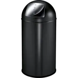 Push-Mülleimer, Stahl, Volumen 40 l, HxØ 740 x 350 mm, schwarz, matt EKO