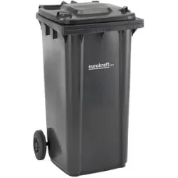 Mülltonne aus Kunststoff DIN EN 840, Volumen 240 l, BxHxT 580 x 1100 x 740 mm, anthrazit, ab 5 Stk eurokraft pro