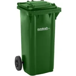 Mülltonne aus Kunststoff DIN EN 840, Volumen 120 l, BxHxT 505 x 1005 x 555 mm, grün eurokraft pro