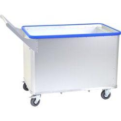 Federbodenwagen D, Oberfläche eloxiert, Volumen 380 l, mit Quick Grip Gmöhling