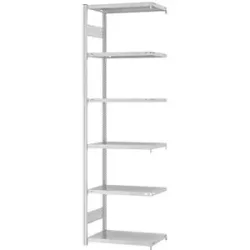 Steckregal, Bauart leicht, doppelseitig, HxBxT 2500 x 750 x 400 mm, grau, Anbauregal eurokraft pro