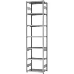 Steckregal, Bauart leicht, doppelseitig, HxBxT 3000 x 750 x 400 mm, verzinkt, Grundregal eurokraft pro