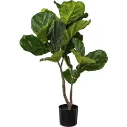 kaiserkraft Künstliche Pflanze Ficus lyrata, Kunststofftopf, Höhe 800 mm