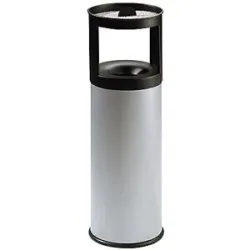 kaiserkraft Sicherheits-Kombiascher, flammverlöschend, Stahlblech, Volumen 25 l, HxØ 800 x 250 mm, grau