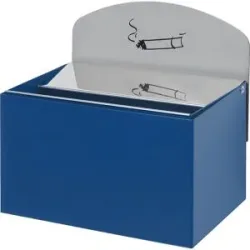 Wandascher mit Hinweisschild, HxBxT 125 x 200 x 125 mm, Stahlblech, enzianblau VAR