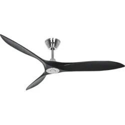 CasaFan ECO AIRSCREW 152 BN-MS Deckenventilator 28 W (Ø x H) 1520 mm x 275 mm Chrom mit Fernbedienung, Winterbetrieb