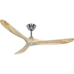 CasaFan ECO GENUINO 152 BN-NT Deckenventilator 16.6 W (Ø x H) 1520 mm x 285 mm Chrom mit Fernbedienung, Winterbetrieb