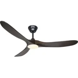 kaiserkraft Deckenventilator ECO GENUINO-L, Rotorblatt-Ø 1520 mm, nuss / mattschwarz