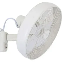 kaiserkraft Wandventilator mit Fernbedienung, HxBxT 460 x 460 x 350 mm, weiß