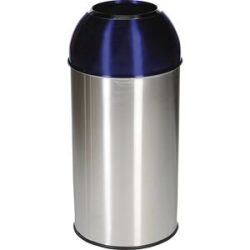Abfallsammler Orgavente Edelstahl, Volumen 40 l, rund, ø 380 x H 740 mm, für den Innenbereich, blau