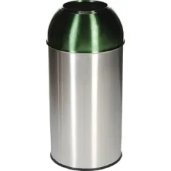 Abfallsammler Orgavente Edelstahl, Volumen 40 l, rund, ø 380 x H 740 mm, für den Innenbereich, grün