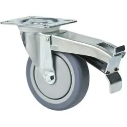 kaiserkraft Ersatzrad, Ø 125 mm, Tragfähigkeit 230 kg, Lenkrolle mit Feststeller