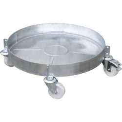 Fassroller, verzinkt, mit Wanne, Fässer bis Ø 600 mm, Ladehöhe 209 mm, ab 2 Stk eurokraft pro