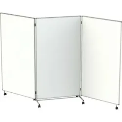 Präsentationswand/Trennwand, mobil, faltbar, beschreibbar, magnethaftend, desinfektionsmittelbeständig, HxBxT 1905 x 1018/3074 x 500 mm eurokraft pro
