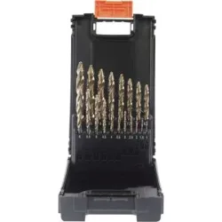 PROSTEP Spiralbohrer Set HSS-Co 5%, in Kassette, 19 Teile, Ø 1 - 10 mm Projahn