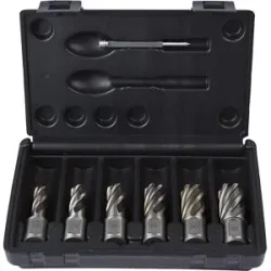 WELDON Kernbohrer-Set HSS-G, aus Schnellarbeitsstahl, 7 Teile, 30 mm Projahn