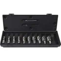 WELDON Kernbohrer-Set HSS-Co 5%, aus Schnellarbeitsstahl, 11 Teile, 30 mm Projahn