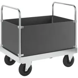 Verzinkter Plattformwagen JUMBO, mit 4 Seitenwänden, Länge 1000 mm, mit Feststeller Kongamek