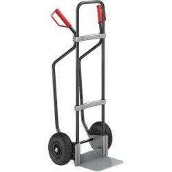 Sackkarre mit Kufen, schwarz, Schaufel-BxT 280 x 250 mm, verzinkt, Luftbereifung, ab 2 Stk eurokraft pro