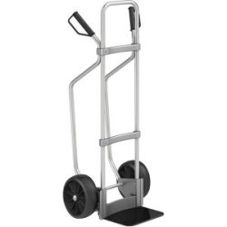 Aluminium-Sackkarre mit Kufen, Schaufel-BxT 280 x 250 mm, schwarz, Vollgummibereifung, ab 5 Stk eurokraft pro