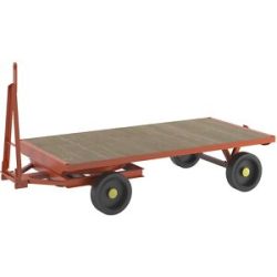kaiserkraft Schlepperanhänger, 2-Rad-Drehschemel-Lenkung, Tragfähigkeit 5 t, Ladefläche 2,5 x 1,25 m, Vollgummireifen