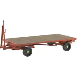 kaiserkraft Schlepperanhänger, 4-Rad-Doppel-Drehschemel-Lenkung, Tragfähigkeit 5 t, Ladefläche 3,0 x 1,5 m, Vollgummireifen