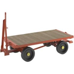 kaiserkraft Schlepperanhänger, 4-Rad-Achsschenkel-Lenkung, Tragfähigkeit 5 t, Ladefläche 2,0 x 1,0 m, Vollgummireifen