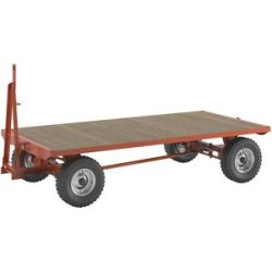 kaiserkraft Schlepperanhänger, 4-Rad-Achsschenkel-Lenkung, Tragfähigkeit 5 t, Ladefläche 3,0 x 1,5 m, Luftreifen