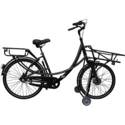 kaiserkraft Transportfahrrad B01, mit Rücktrittbremse, schwarz, 3-Gang-Schaltung