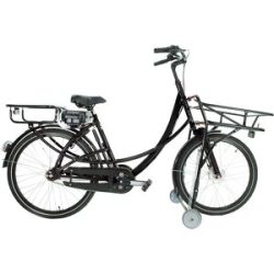 kaiserkraft Transportfahrrad B01 eDrive, mit Rücktrittbremse, schwarz, 5-Gang-Schaltung