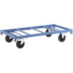 Plattformwagen MODULAR, Tragfähigkeit 500 kg, Ladefläche 1550 x 800 mm, 2 Lenkrollen mit Doppelstopp, 2 Bockrollen eurokraft pro